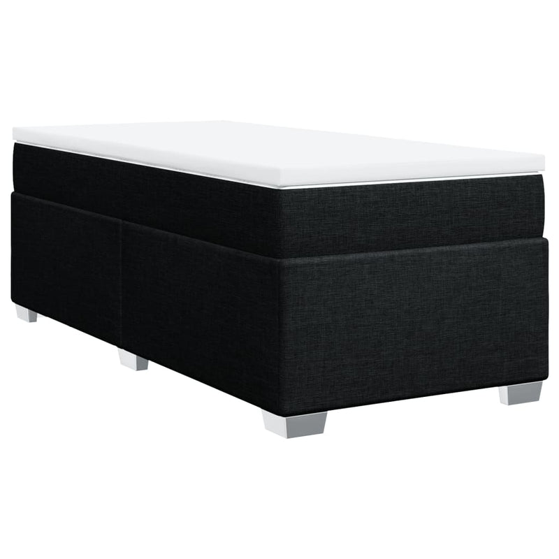 Box Spring Bed with Mattress Black King Single Fabric Payday Deals