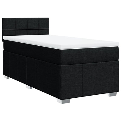 Box Spring Bed with Mattress Black King Single Fabric Payday Deals