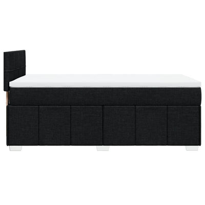 Box Spring Bed with Mattress Black King Single Fabric Payday Deals