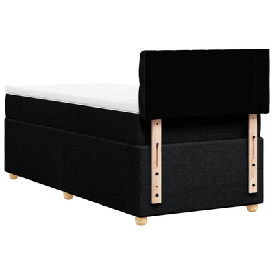 Box Spring Bed with Mattress Black King Single Fabric Payday Deals
