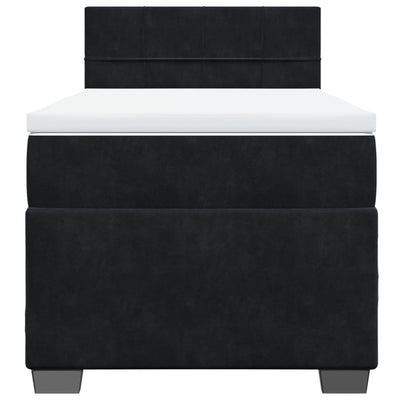 Box Spring Bed with Mattress Black King Single Fabric Payday Deals