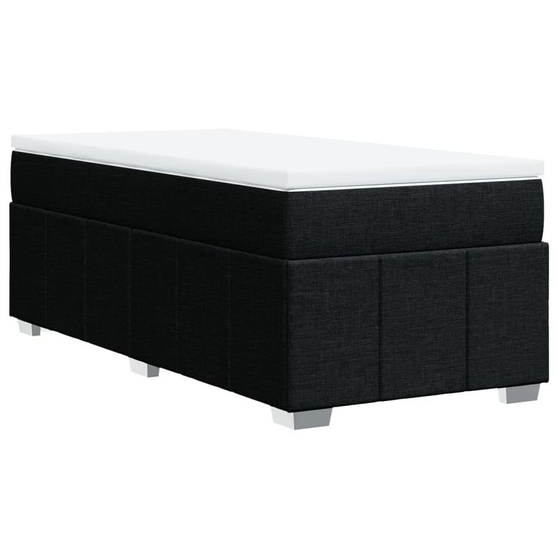 Box Spring Bed with Mattress Black King Single Fabric Payday Deals