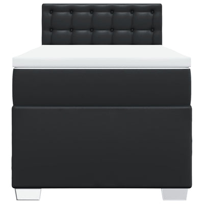 Box Spring Bed with Mattress Black King Single Faux Leather Payday Deals