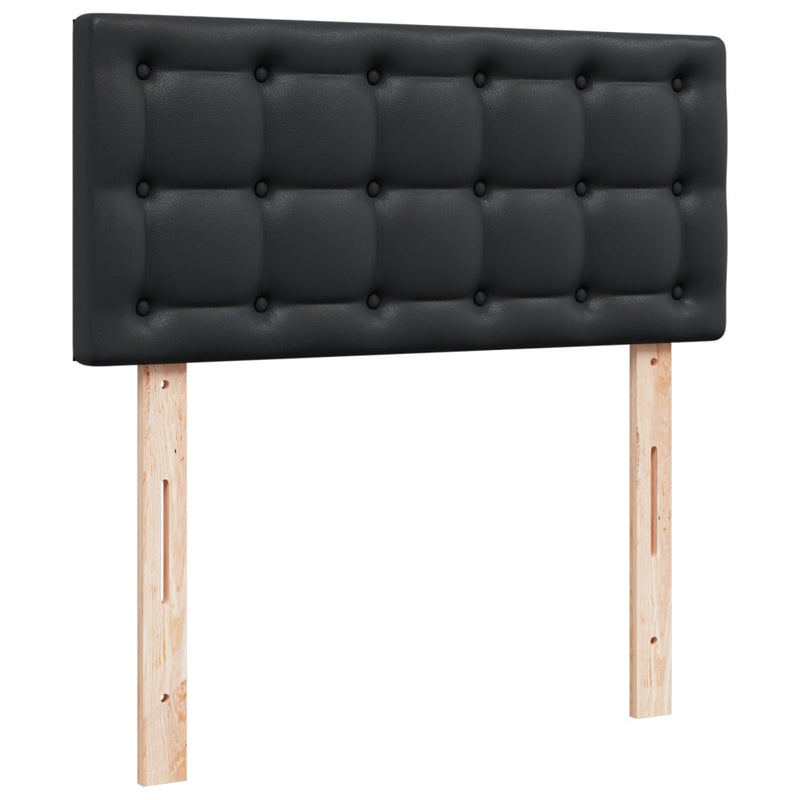 Box Spring Bed with Mattress Black King Single Faux Leather Payday Deals
