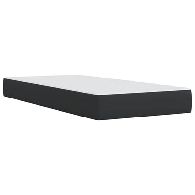Box Spring Bed with Mattress Black King Single Faux Leather Payday Deals