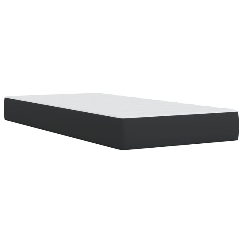 Box Spring Bed with Mattress Black King Single Faux Leather Payday Deals