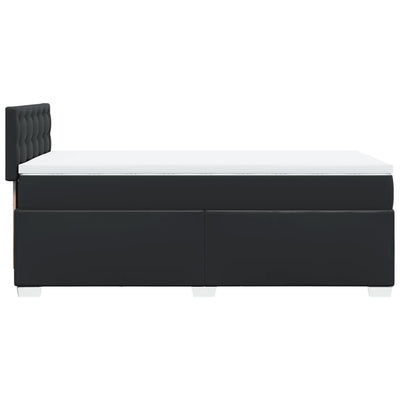 Box Spring Bed with Mattress Black King Single Faux Leather Payday Deals