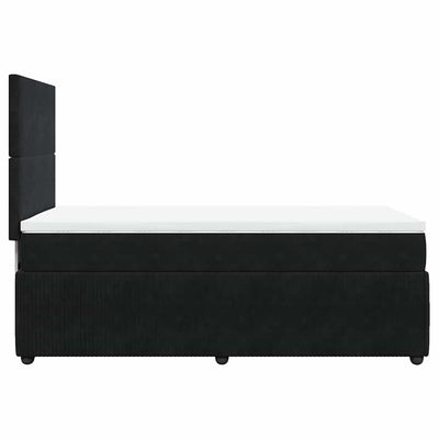 Box Spring Bed with Mattress Black King Single Velvet Payday Deals