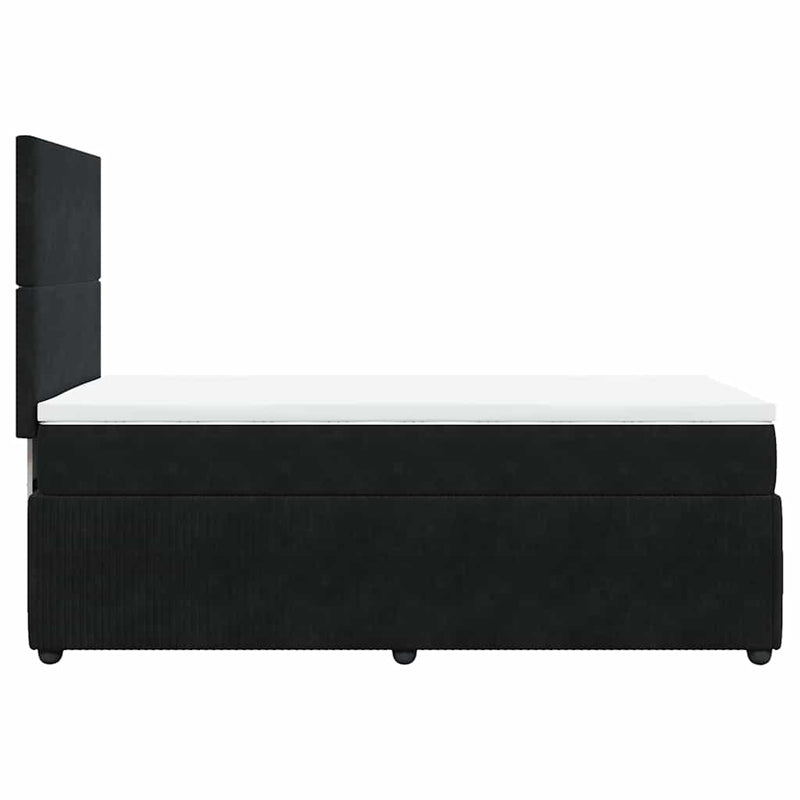 Box Spring Bed with Mattress Black King Single Velvet Payday Deals