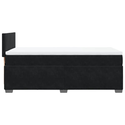 Box Spring Bed with Mattress Black King Single Velvet Payday Deals