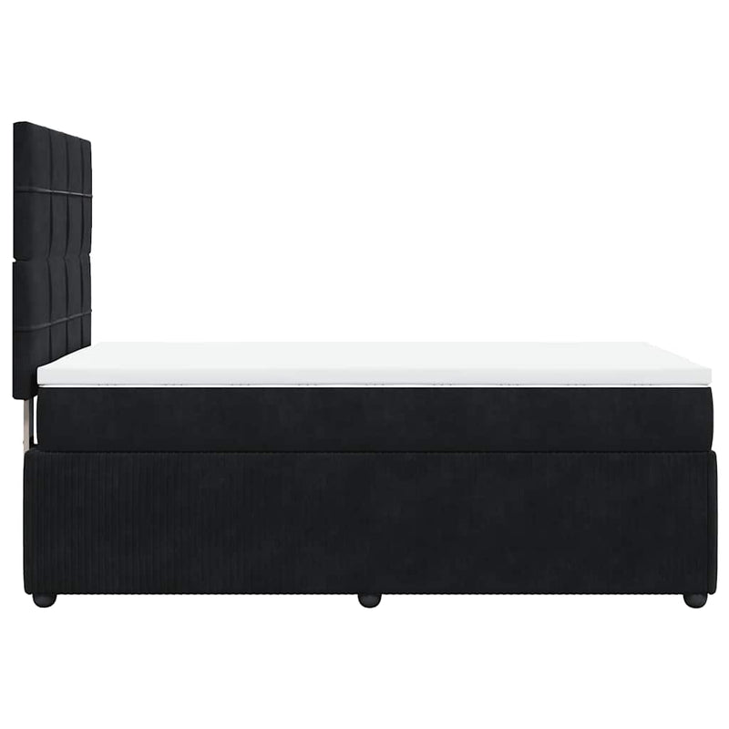Box Spring Bed with Mattress Black King Single Velvet Payday Deals