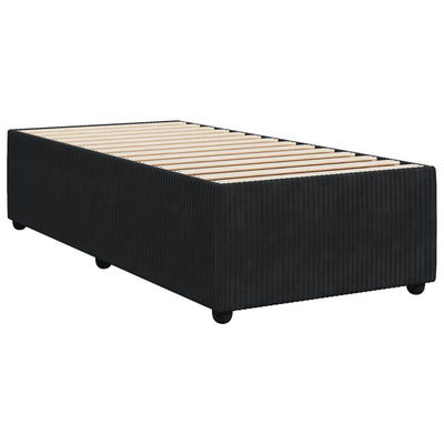 Box Spring Bed with Mattress Black King Single Velvet Payday Deals