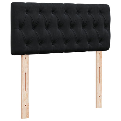 Box Spring Bed with Mattress Black King Single Velvet Payday Deals