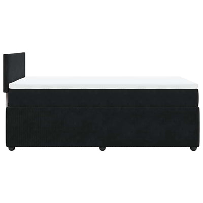 Box Spring Bed with Mattress Black King Single Velvet Payday Deals