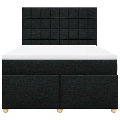 Box Spring Bed with Mattress Black Queen Fabric Payday Deals