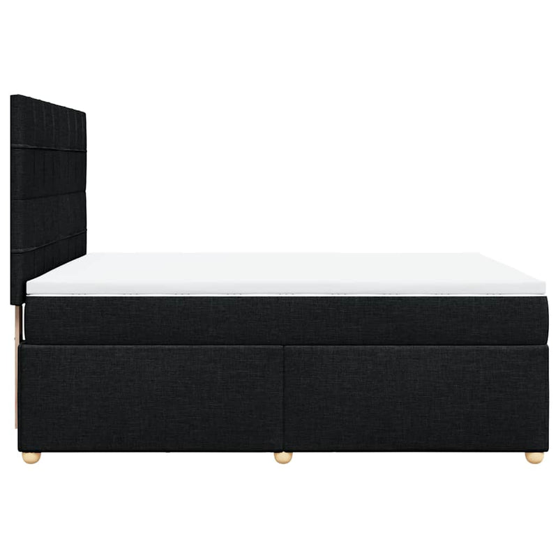 Box Spring Bed with Mattress Black Queen Fabric Payday Deals