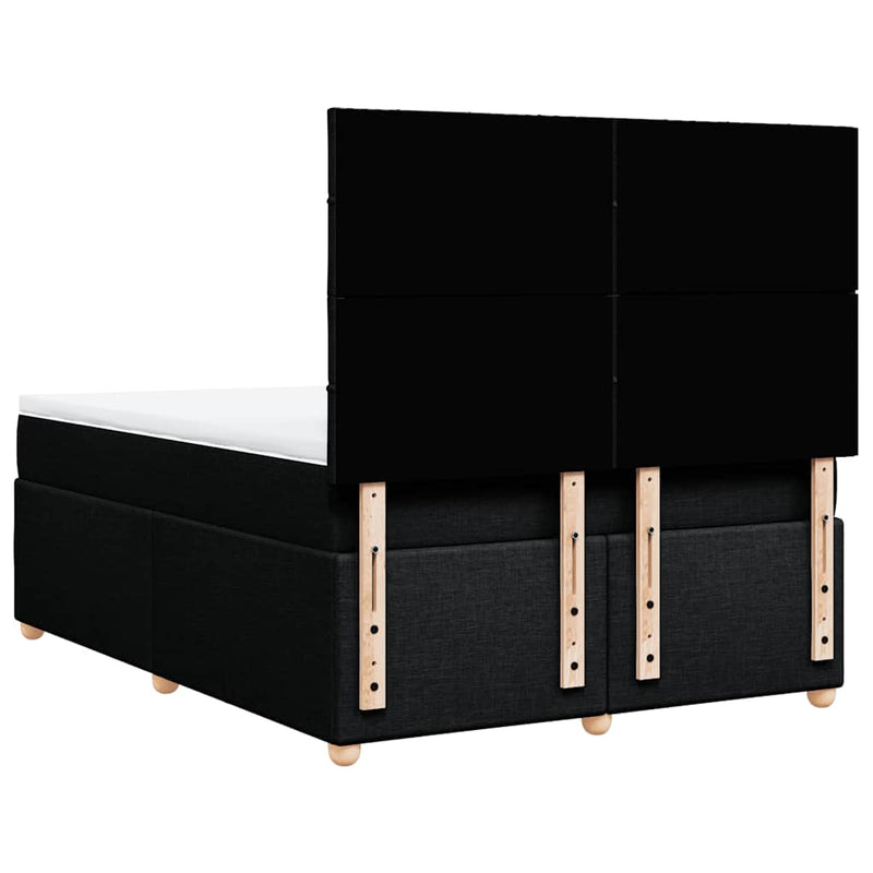 Box Spring Bed with Mattress Black Queen Fabric Payday Deals