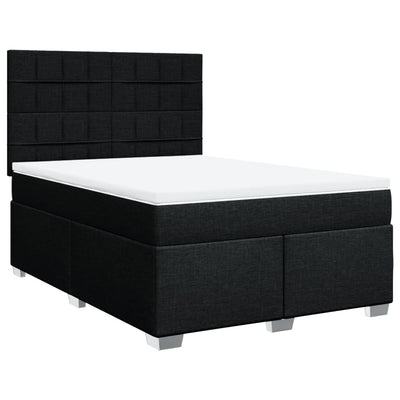 Box Spring Bed with Mattress Black Queen Fabric Payday Deals