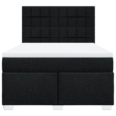 Box Spring Bed with Mattress Black Queen Fabric Payday Deals
