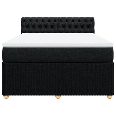 Box Spring Bed with Mattress Black Queen Fabric Payday Deals