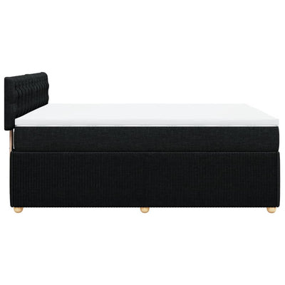 Box Spring Bed with Mattress Black Queen Fabric Payday Deals