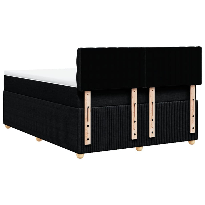Box Spring Bed with Mattress Black Queen Fabric Payday Deals
