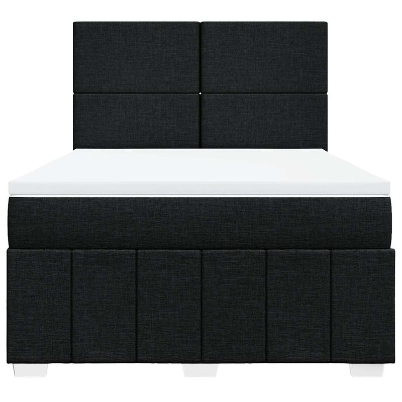Box Spring Bed with Mattress Black Queen Fabric Payday Deals