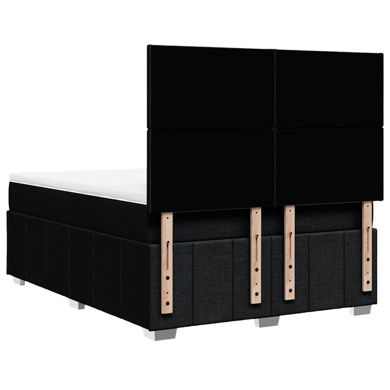 Box Spring Bed with Mattress Black Queen Fabric Payday Deals