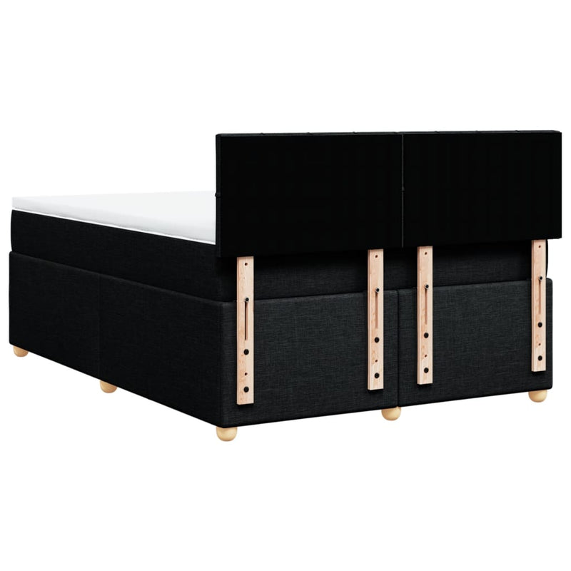 Box Spring Bed with Mattress Black Queen Fabric Payday Deals