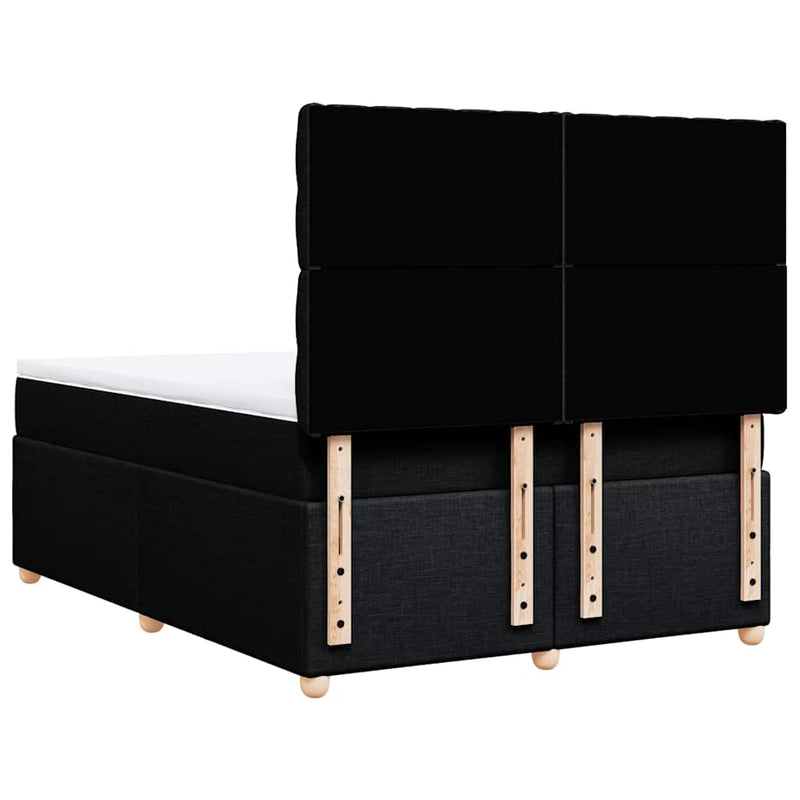 Box Spring Bed with Mattress Black Queen Fabric Payday Deals