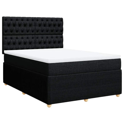 Box Spring Bed with Mattress Black Queen Fabric Payday Deals