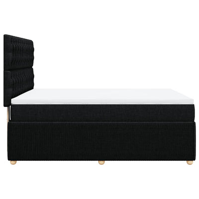Box Spring Bed with Mattress Black Queen Fabric Payday Deals