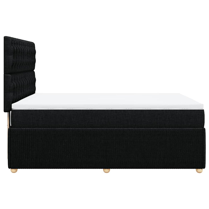 Box Spring Bed with Mattress Black Queen Fabric Payday Deals