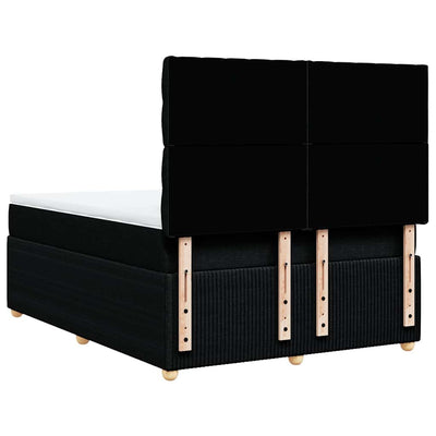 Box Spring Bed with Mattress Black Queen Fabric Payday Deals
