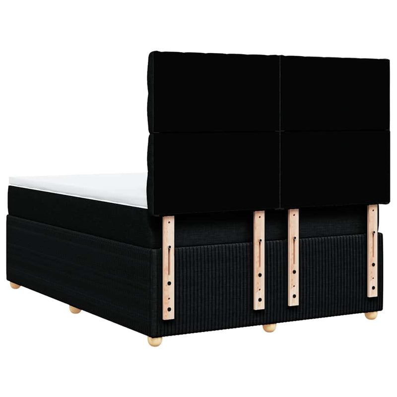 Box Spring Bed with Mattress Black Queen Fabric Payday Deals