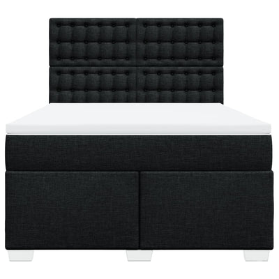 Box Spring Bed with Mattress Black Queen Fabric Payday Deals