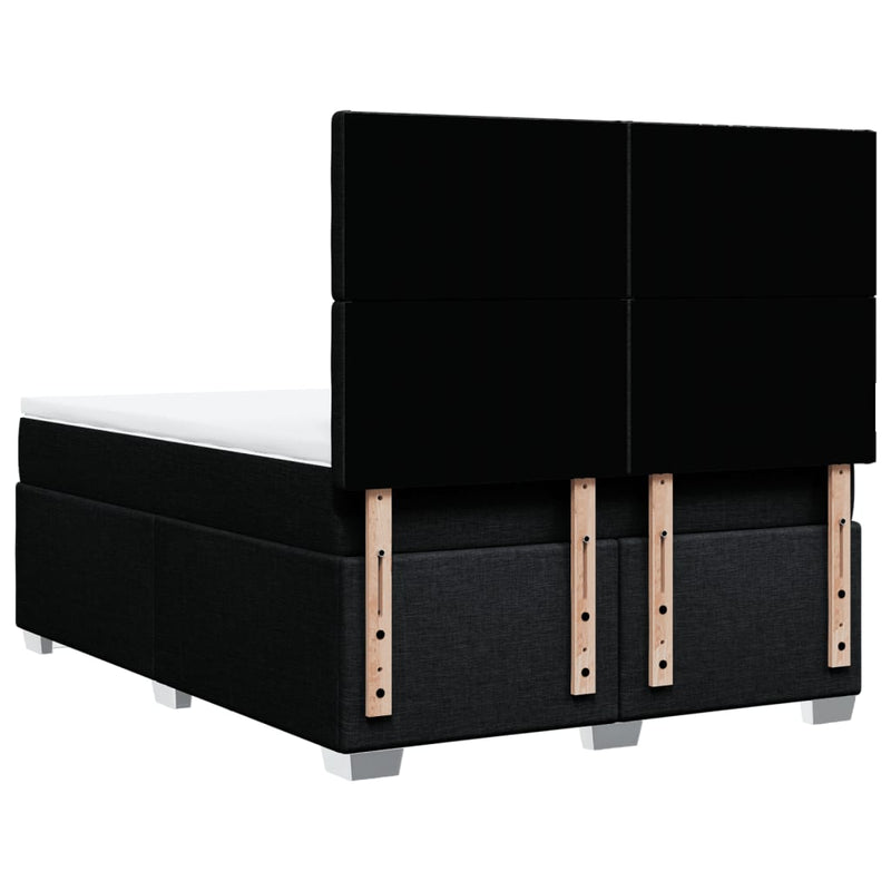 Box Spring Bed with Mattress Black Queen Fabric Payday Deals