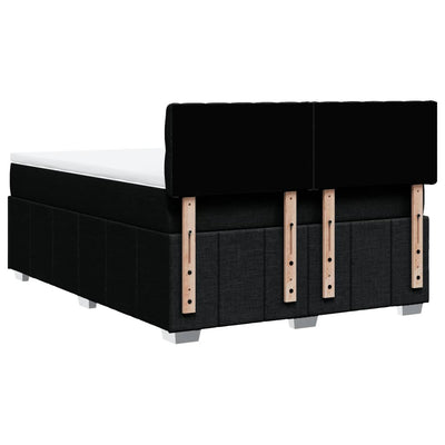 Box Spring Bed with Mattress Black Queen Fabric Payday Deals