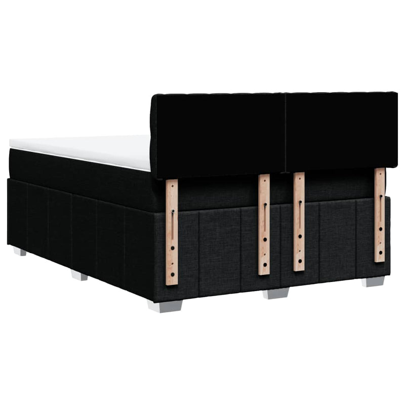 Box Spring Bed with Mattress Black Queen Fabric Payday Deals