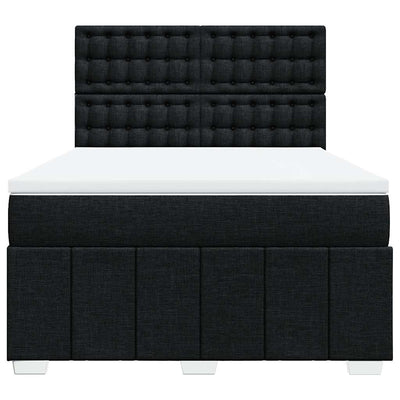 Box Spring Bed with Mattress Black Queen Fabric Payday Deals