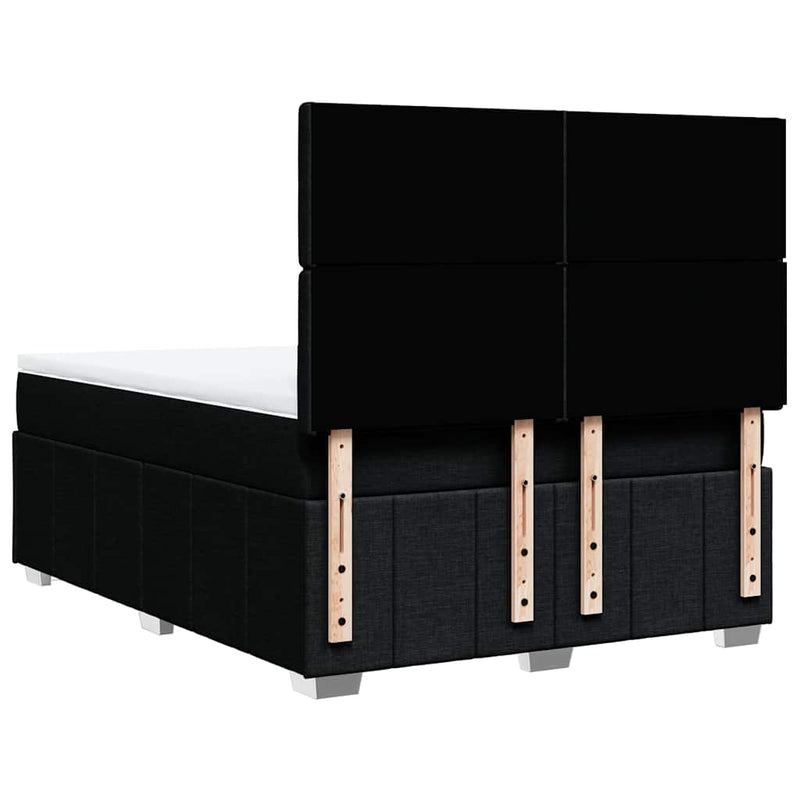 Box Spring Bed with Mattress Black Queen Fabric Payday Deals