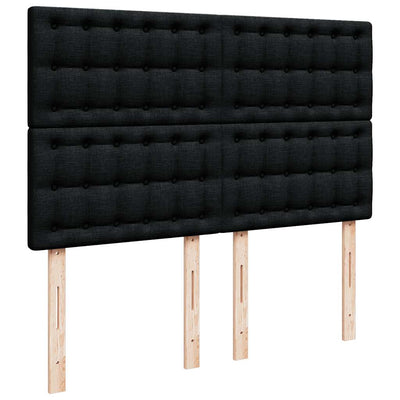 Box Spring Bed with Mattress Black Queen Fabric Payday Deals