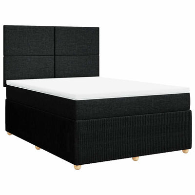 Box Spring Bed with Mattress Black Queen Fabric Payday Deals