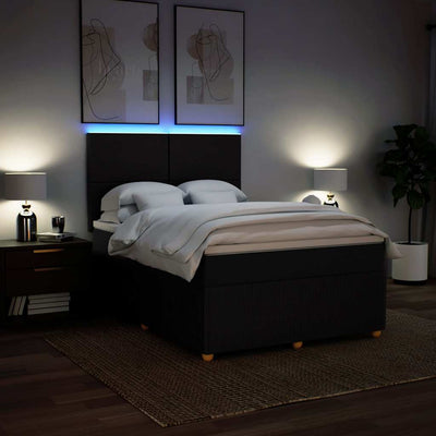 Box Spring Bed with Mattress Black Queen Fabric Payday Deals