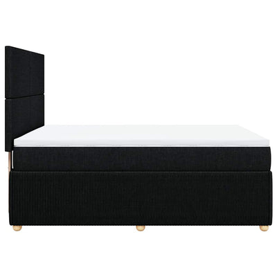 Box Spring Bed with Mattress Black Queen Fabric Payday Deals