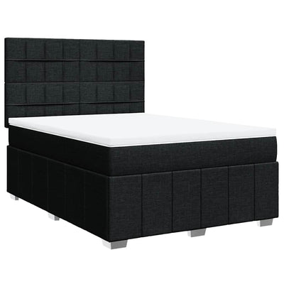 Box Spring Bed with Mattress Black Queen Fabric Payday Deals
