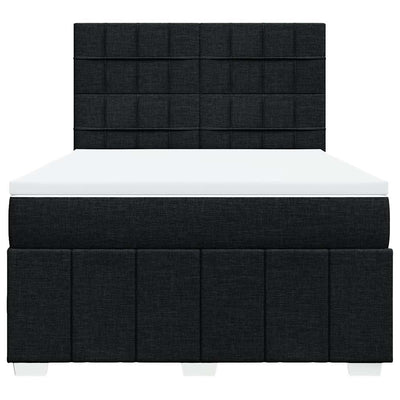 Box Spring Bed with Mattress Black Queen Fabric Payday Deals