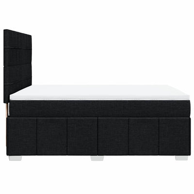 Box Spring Bed with Mattress Black Queen Fabric Payday Deals
