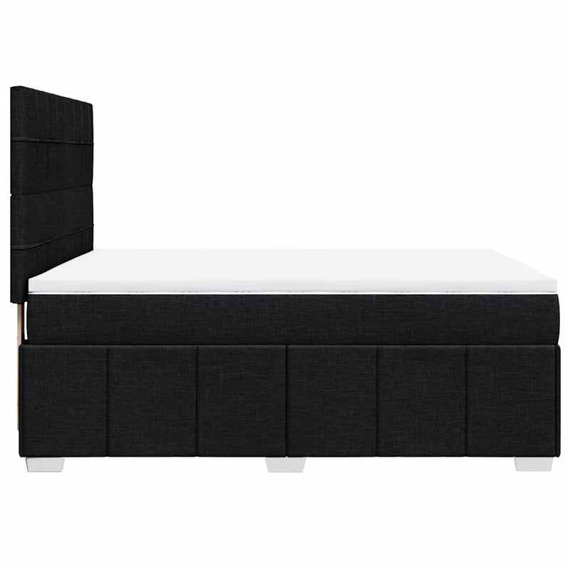 Box Spring Bed with Mattress Black Queen Fabric Payday Deals