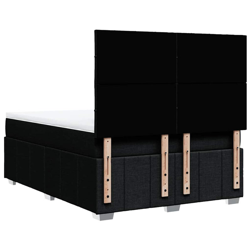 Box Spring Bed with Mattress Black Queen Fabric Payday Deals